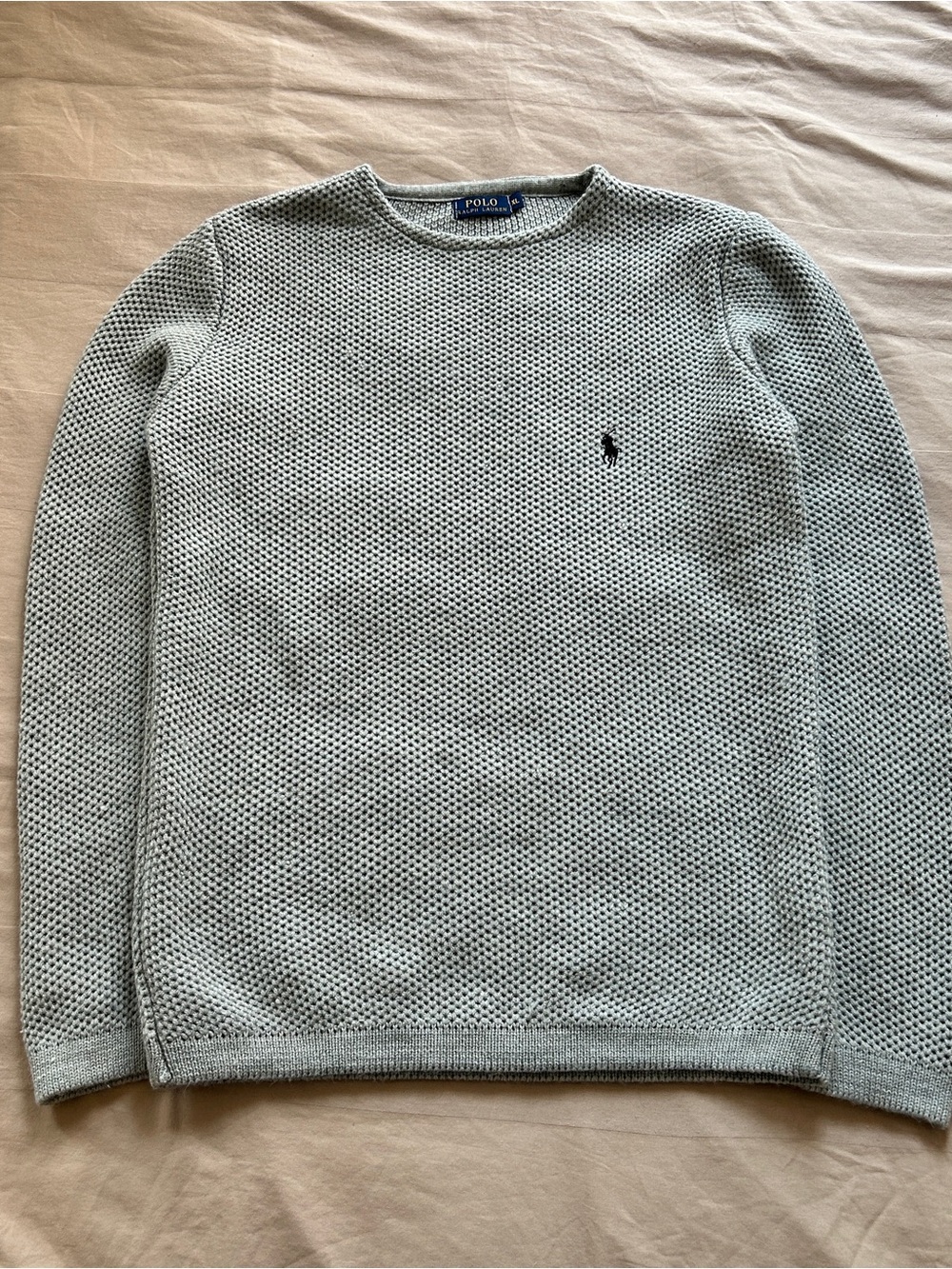 Ralph Lauren Light Gray Textured Crewneck Sweater